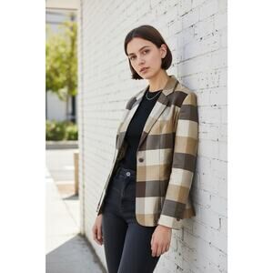 Ashley Stewart Blazer silk Women 16 W Brown Autumn